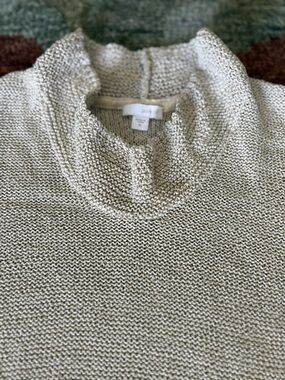 PURE JILL - J JILL LOOSE KNIT MOCK TURTLE NECK SWEATER TAN LIKE NEW XL